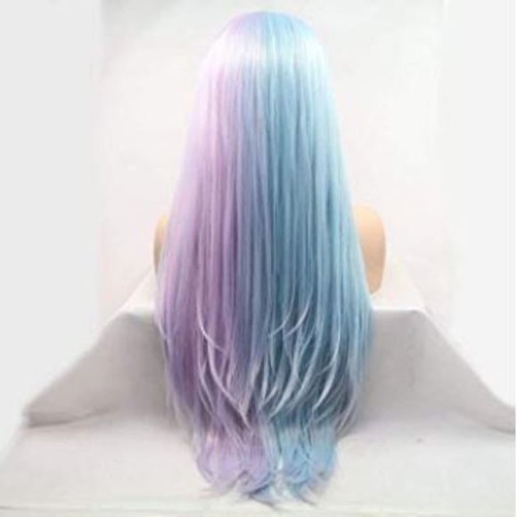 Mermaid 2 Tone Pink/Blue Synthetic Lace Front Wig